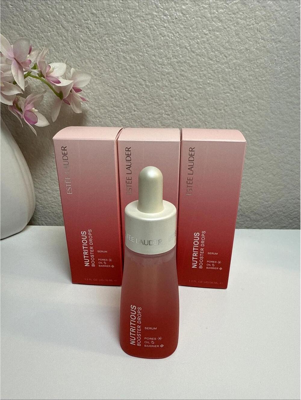 3x Estee Lauder Nutritious Booster Drops Serum 1.2 Oz. / 35mL Each